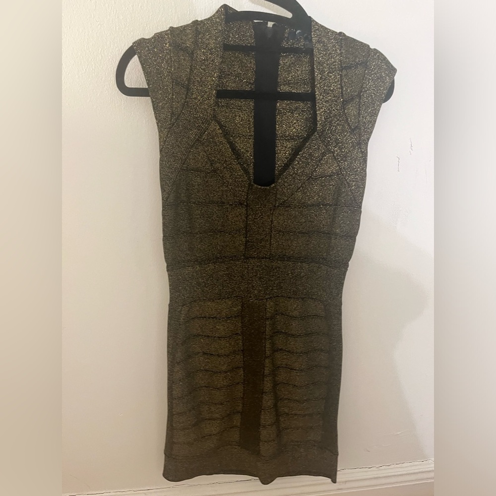French collection gold tight dress; size 4